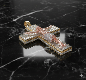 10K <b>Gold</b> Cross Pendant Pass Diamond <b>Tester</b> Emerald Cut labgrown diamond Hip Hop Fine Pendant Jewelry for Men Women - Product Image 2