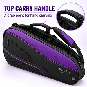 Bolsa de hombro para raqueta de squash Rexfits Sports, personalizada con soporte acolchado para el hombro y cremallera de apertura principal. - Product Image 2