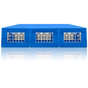 Gazebo per Matrimoni da Esterno in Lega di Titanio 3x9 Metri Impermeabile con 8 Pareti Laterali Rimovibili Blu - Product Image 6
