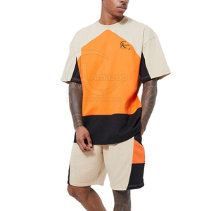 Custom Made Design <b>Men</b> Wholesale Breathable T-<b>Shirt</b> & <b>Shorts</b> <b>Set</b> Solid Color Cotton Made Cheap Price T-<b>Shirt</b> & <b>Shorts</b> <b>Sets</b> - Product Image 4