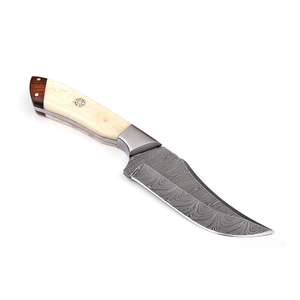 Handcrafted Damascus Steel Hunting Knife with Maple Wood Handle Outdoor Camping Skinning Utility <b>Tool</b> - Product Image 3