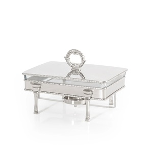 Classic Stainless Steel Chafing Dish Designed For Serving Hot Dishes At Parties And Catering Functions - Product Image 4