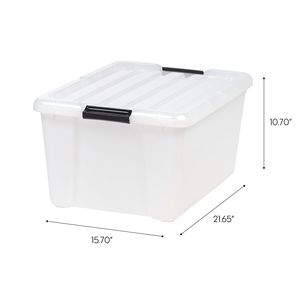 Bacs de rangement en plastique de 45 Qt avec couvercles, empilables, lot de 4 - Product Image 2
