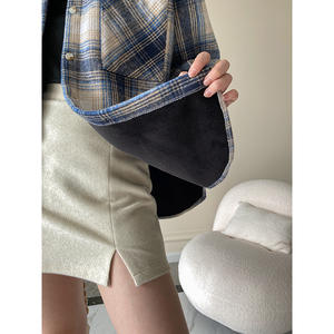 Blusa Larga de Franela a Cuadros de Lana para Mujer, Diseño Personalizado, Nueva Colección 2026, Cómoda y Elegante - Product Image 4