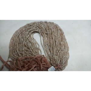 Cuentas redondas fecetadas de alta calidad, piedra lunar de Color melocotón Natural, cuerdas de 12,50 pulgadas de longitud, Micro de 3mm para la fabricación de joyas - Product Image 3
