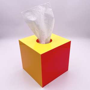 Moderno Dispensador de Toallitas de Papel en Forma de Cubo Acrílico para Decoración del Hogar - Product Image 1