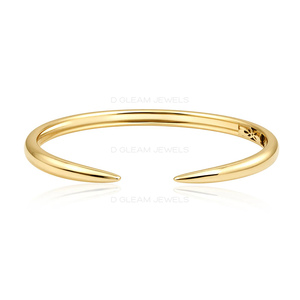 14K Gold Claw <b>Bangle</b> Bracelet Minimalist Open Stackable Gold Bracelet, Modern Claw Cuff Dainty Luxury Jewelry Gift for Women USA - Product Image 1