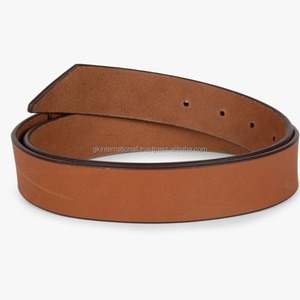 Cinturón informal de cuero de vaca de alta calidad para hombres y mujeres con hebilla de una sola punta de latón antiguo sólido - Product Image 3