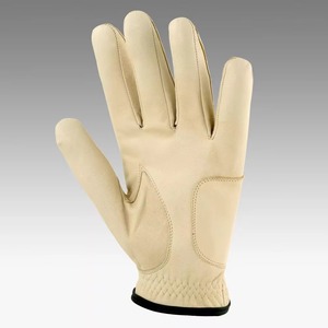 Gants de golf en cuir véritable, respirants, avec fermeture auto-agrippante, protection des mains pour le sport, unisexe, beige - Product Image 4