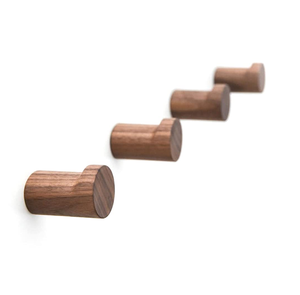 Wood Hook Hanger Premium Wooden <b>Wall</b> Organizer Hook Minimalist Round Design Durable Carved Coat Rack for Clothing Hook - Product Image 1