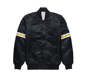 Personalizar Universidad bordado seda hombres Varsity béisbol chaqueta de satén abotonada deportes hombres satén chaqueta Color bloque - Product Image 1