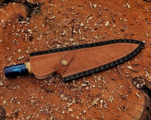 Custom Handmade Extra <b>Sharp</b> Chef <b>Knife</b> Forged Damascus Steel Wood Handle Leather Sheath 8in Blade Ambidextrous Modern - Product Image 6