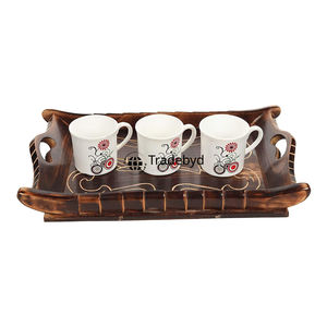 Bandeja de Madera Moderna Hecha a Mano, Plato de Servir Decorativo Premium Móvil para Cocina y Comedor Tradebyd - Product Image 2