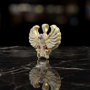 Pendentif Hip Hop personnalisé avec breloques Aigle, testé au diamant, en argent 925 plaqué or, style Iced Out, pour rappeur, tendance Bling - Product Image 5