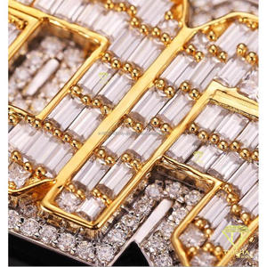Cadena Cubana Hip Hop Personalizada con Joyas Trisha, Colgante con Letra DRVNCI, Certificado GIA, Plata 925 Chapada en Oro, Unisex - Product Image 6