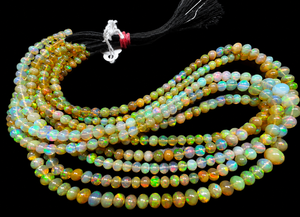 Cuentas redondas lisas de ópalo etíope natural de la mejor calidad, cuentas sueltas de piedras preciosas para la fabricación de joyería, venta al por mayor a granel. - Product Image 1