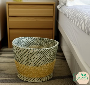 Modern Eco Friendly Handmade Woven Hanging Planter Basket Round Succulent Holder Indoor Garden Christmas - Product Image 5