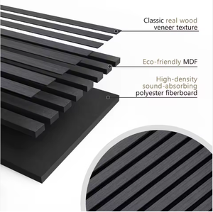 Polyester Fiber Solid Wood MDF Acoustic Panels Waterproof Soundproof Eco-Friendly Modern for Hotels Apartments Bathrooms - Product Image 5