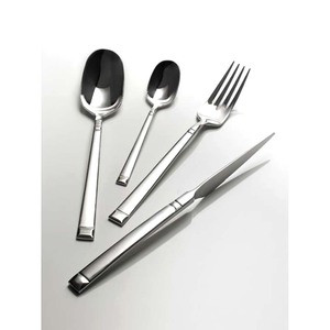 Cuchillos para Queso y Mantequilla de Acero Inoxidable Plateado, Ecológicos, Colección Brillante, Mango Rectangular Largo, Utensilio de Cocina Metálico - Product Image 4