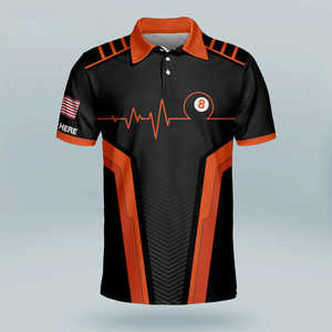 Chemises d'équipe de billard amusantes pour hommes, personnalisées OEM, en toile unie avec impression numérique par sublimation, pour tournois de billard - Product Image 5