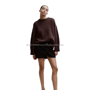 OEM/ODM Custom Women's Casual Wool/Acrylic Vintage <b>Cable</b> <b>Knitted</b> <b>Sweater</b> with Raglan Sleeves Factory Direct Logo Back - Product Image 5