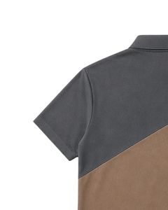 Camiseta Polo Personalizada para Hombre en Gris Oscuro y Caqui, Manga Corta, Informal, Deportiva, para Golf, Transpirable, Diseño Moderno para Verano - Product Image 5