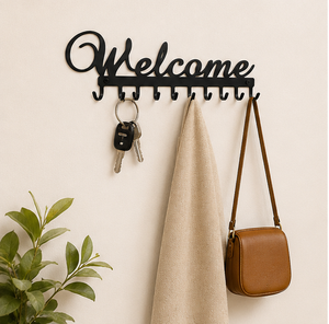 Porta Llaves de Pared con Ganchos Metálicos para Entrada, Decorativo, Organizador de Llaves de Hierro con 10 Ganchos para Puerta Principal - Product Image 2