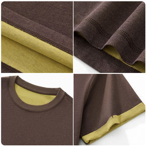 เสื้อยืดโอเวอร์ไซส์ทรงบ็อกซี่พิมพ์ลายดีไซน์ใหม่ล่าสุด แต่งขอบสีตัดกัน สำหรับผู้ชาย - Product Image 4