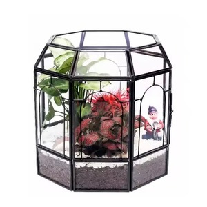 Terrario de Metal de Diseño Moderno y Elegante, Soporte de Vidrio para Plantas, Caja de Exhibición para Jardín Interior, Adorno para el Hogar, Diwali - Product Image 1