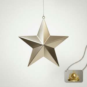 Ornement suspendu étoile 3D personnalisé en laiton, pendentif étoile de Noël doré de luxe, artisanat métallique pour arbre de Noël, décoration intérieure - Product Image 2