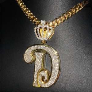 Dinoo Custom Letters Pendant Iced Out Buss <b>Down</b> Hip Hop 925 Sterling Silver Sparkling Effect Moissanite Pendant - Product Image 3