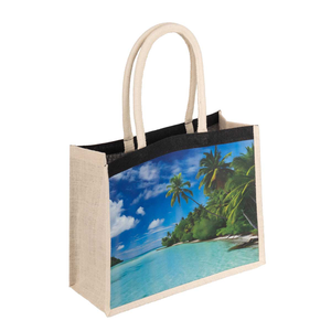 Sac de plage en jute moyen, sac de plage écologique en jute, durable, élégant et spacieux, avec une large ouverture et des bretelles confortables pour un rangement facile. - Product Image 2