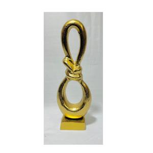 Escultura Metálica Cúbica Geométrica Dorada, Decoración de Mesa Moderna y Minimalista para Hogar u Oficina - Product Image 6