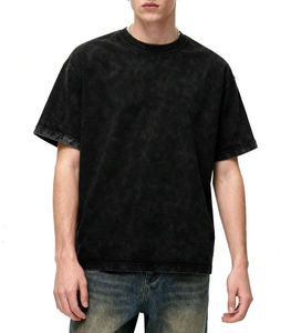 Camiseta de Algodón Lavado Oversize para Hombre, Estilo Vintage, Ajuste Holgado, Streetwear, Jersey, OEM, Venta al Por Mayor - Product Image 1