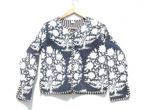 New Arrival Boho Quilted Jacket for Women Handmade Patchwork <b>Coats</b> Reversible Lining Indian Style Long Breathable Woven JACKET - Product Image 3