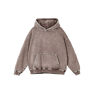Sweat-shirt à capuche de luxe délavé à l'acide en molleton épais de coton, personnalisable, streetwear unisexe oversize 350g - Product Image 1