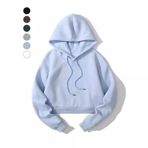 Sudaderas con Capucha de Manga Larga para Mujer, Sudaderas Cortas con Capucha, Sudaderas de Forro Polar Grueso - Product Image 3