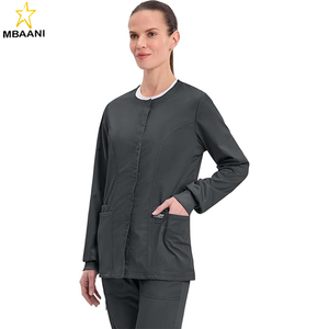 Blouse médicale pour femme, uniforme infirmier à boutons-pression avec poches, tissu extensible dans les deux sens, facile d'entretien, matière douce - Product Image 3