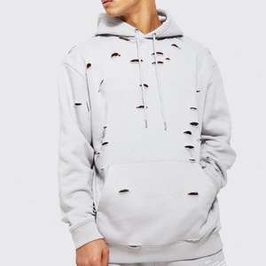 Conjunto de chándal de invierno para hombre, estilo urbano, corte holgado, con efecto desgastado, lavado ácido y descolorido por el sol, 100% algodón, con sudadera con capucha y pantalones de chándal, con cremallera y pedrería - Product Image 5