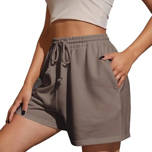 High Quality Women's Sporty Summer Casual Fleece Breathable Sweat Shorts 100% Cotton <b>Elastic</b> Waist Skinny Fit Plaid Pattern High - Product Image 6