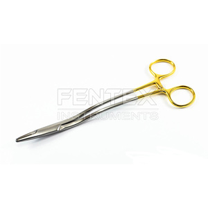 Porte-aiguille chirurgical manuel en acier inoxydable Bozeman 14 cm TC Gold pour opérations et procédures médicales - Product Image 4
