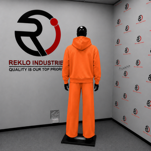 <b>Orange</b> Full Zip <b>Hoodie</b> Tracksuit Men Custom Logo Two Piece Casual Streetwear Jogging Suit Relaxed Fit Sportswear Set Wholesale - Product Image 4