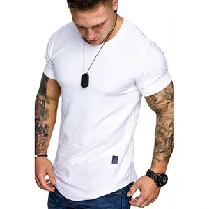 เสื้อยืดผู้ชายดีไซน์ใหม่ ทรงปกติ สวมใส่สบาย ฤดูร้อน แขนสั้น ผ้าถัก 100% คอตตอน รับผลิตตามแบบ (OEM) คุณภาพสูง ผ้าฝ้าย 100% - Product Image 2