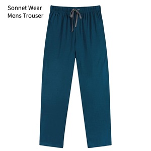 Pantalon décontracté pour homme en tissu élasthanne/coton à séchage rapide, taille élastique, poches, finition délavée - Product Image 4
