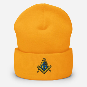 Bonnet franc-maçon, symbole maçonnique brodé, bonnet à revers, cadeau maçonnique, plusieurs couleurs, bonnets tricotés personnalisés - Product Image 4
