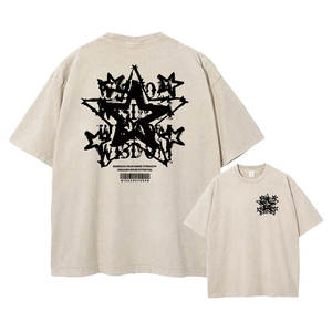 T-shirt décontracté en coton à manches courtes pour homme, style vintage délavé, imprimé streetwear, hip-hop, rétro, punk, Harajuku, effet délavé à l'acide - Product Image 5