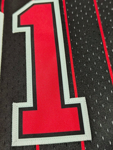Chicago Black <b>Red</b> <b>Mesh</b> Basketball Jersey - Product Image 2