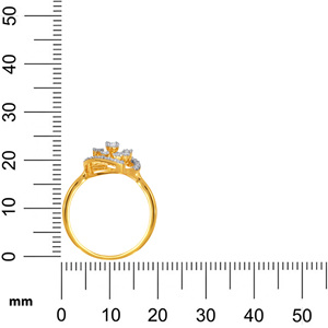Bague Halo en Diamant de Laboratoire Leafy Bloom en Or Jaune 18K avec Pavé-Cushion et Filigrane Intricat pour Mariage et Anniversaire - Product Image 5
