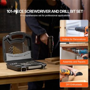 Set di 101 Punte Multiuso per Trapano e Avvitatore, Cacciavite per Foratura e Avvitatura su Legno, Metallo e Cemento - Product Image 2