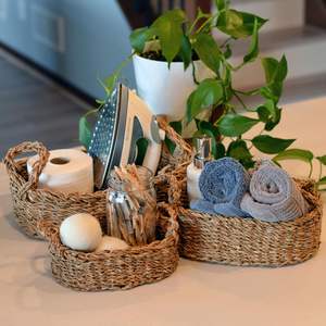 Offre Spéciale Nouveauté 2026 Paniers de Rangement Vintage en Osier et Jonc de Mer Tressé du Vietnam et Étagère à Vêtements au Design Unique - Product Image 4